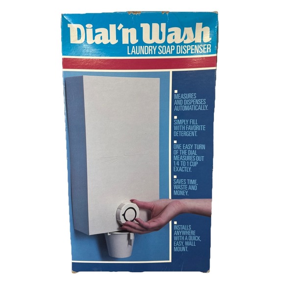 1984‎ Vintage Dial'n Wash Laundry Soap Dispenser NEW Original Box The Marlin Co.